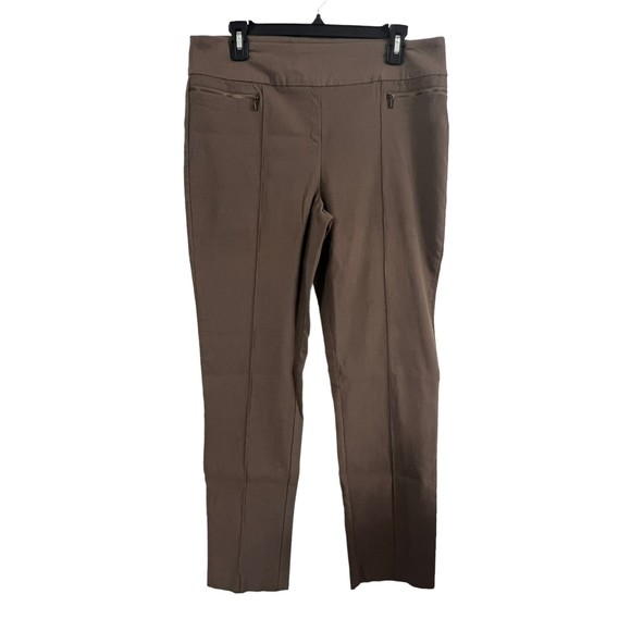 Style & Co Women's Stretch Slim Mid Rise Straight Leg Pants Brown Size 8